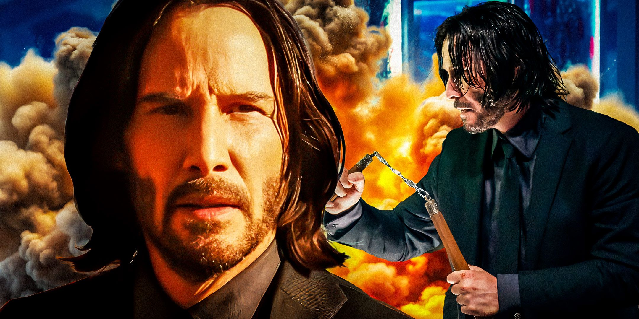 John Wick cerca de la explosión