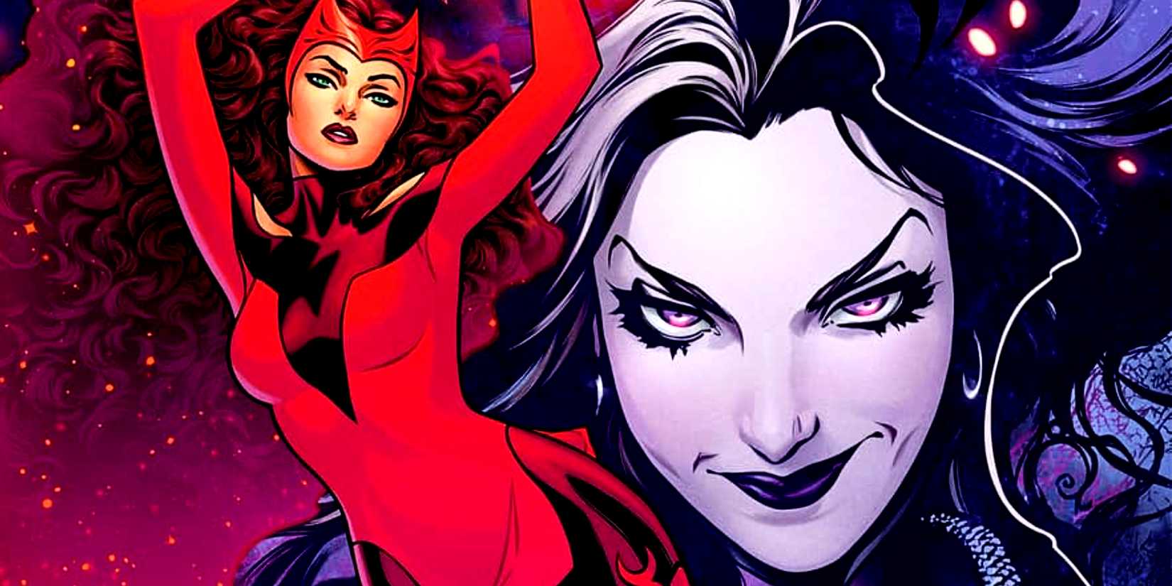 Agatha Harkness and Scarlet Witch use their magic in Marvel Comics
