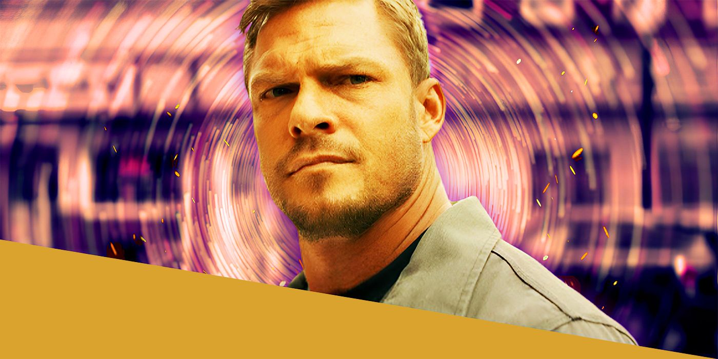 Alan Ritchson as Jack Reacher in Prime Video's Show in Front of a Swirl Background with Sparks-1