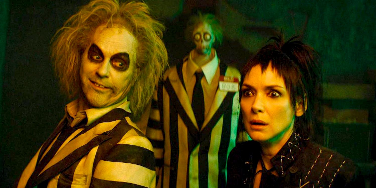 Creative Longlegs Art Imagines Nic Cage & Maika Monroe In The Beetlejuice Animated Series Style