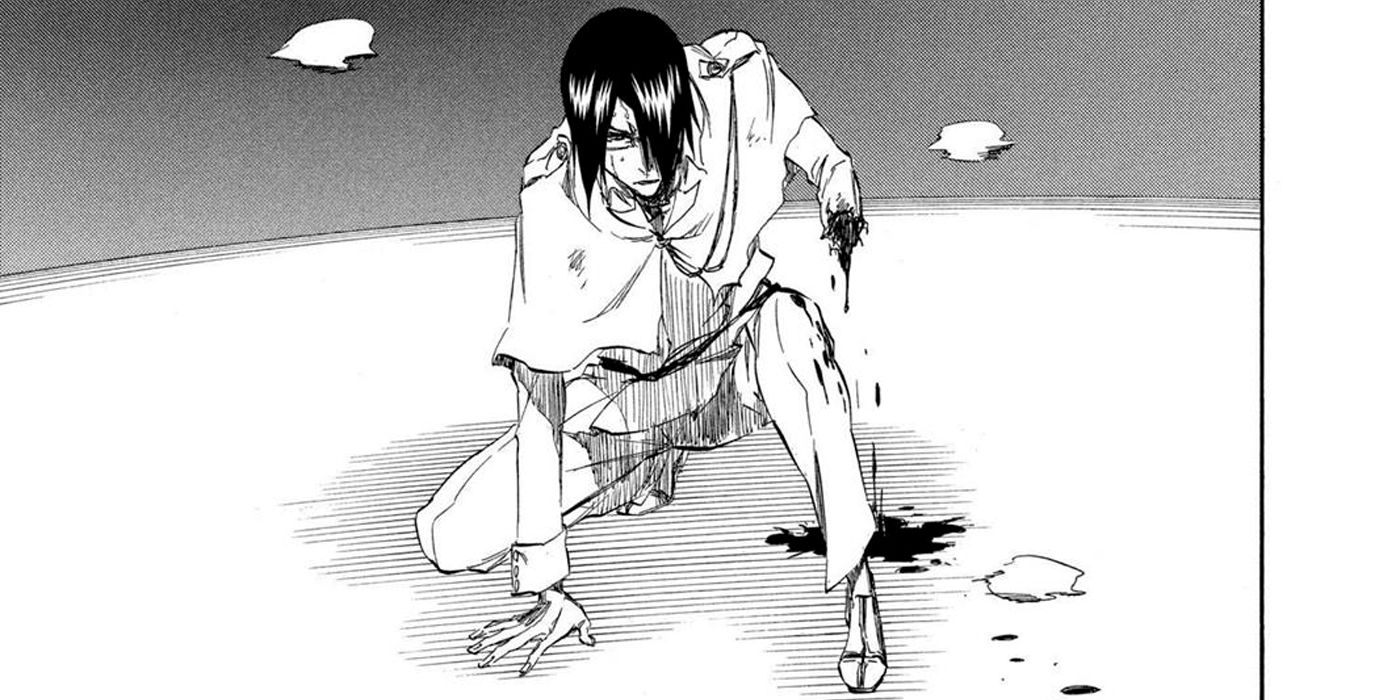 Nel manga la mano di Uryu viene completamente tagliata.