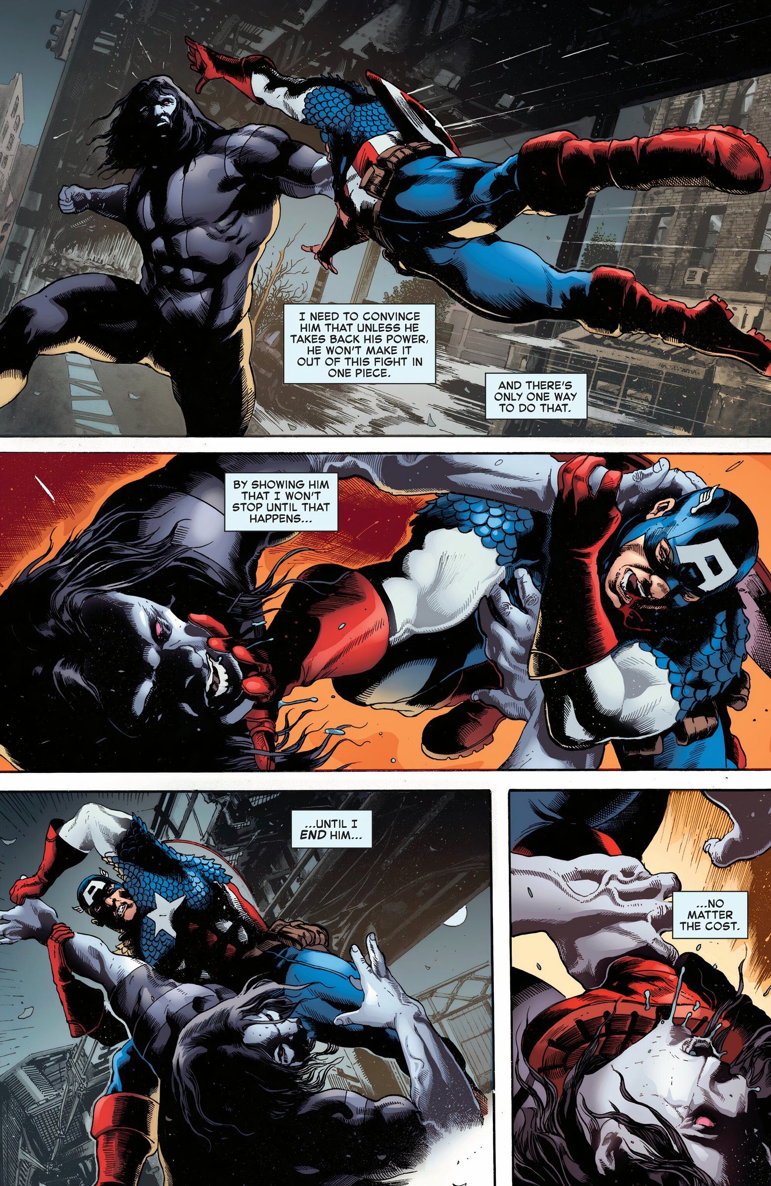 Captain America surrenders to death and two punches. 