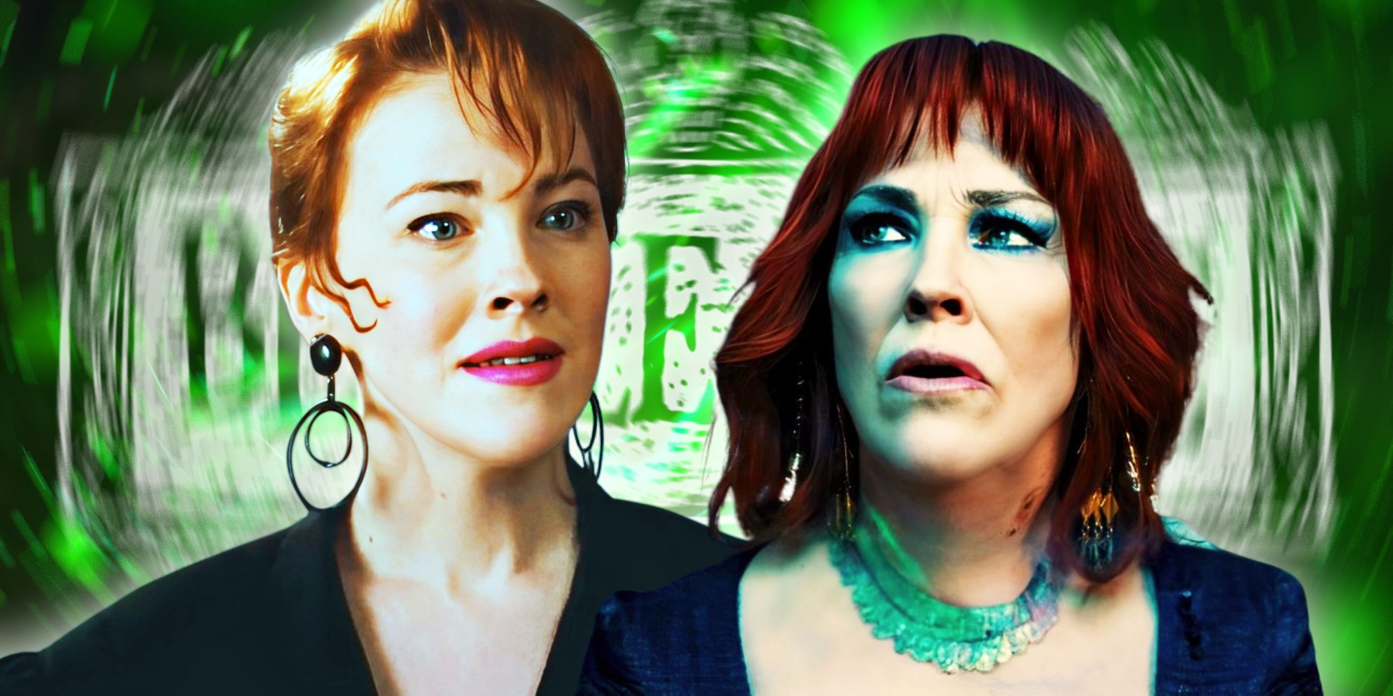 Catherine O'Hara como Delia Dietz en Beetlejuice & Beetlejuice 2 con el título de fondo