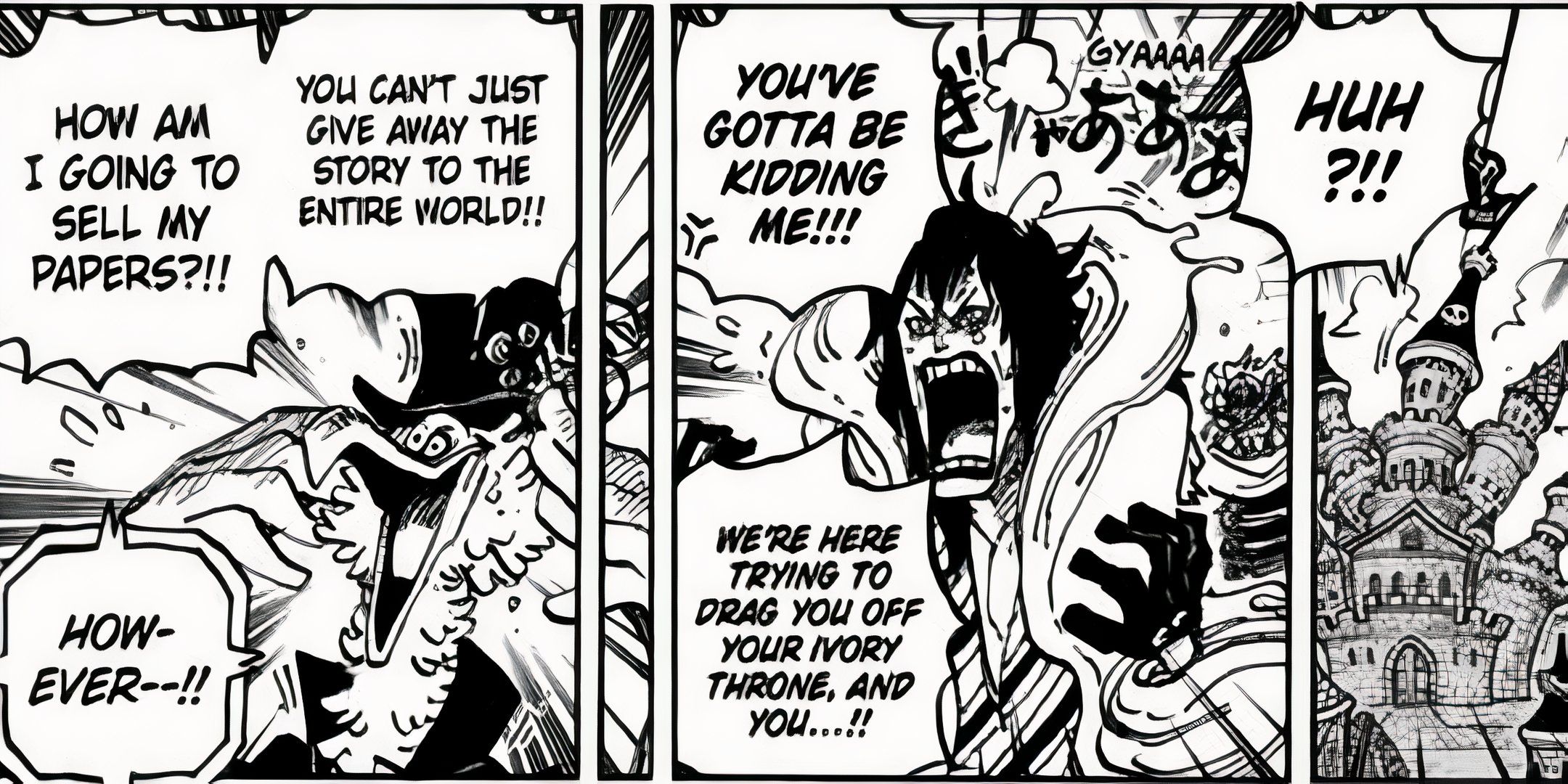 Le caméo du juge Ceser et Vinsmoke pendant le message de Vegapunk dans One Piece