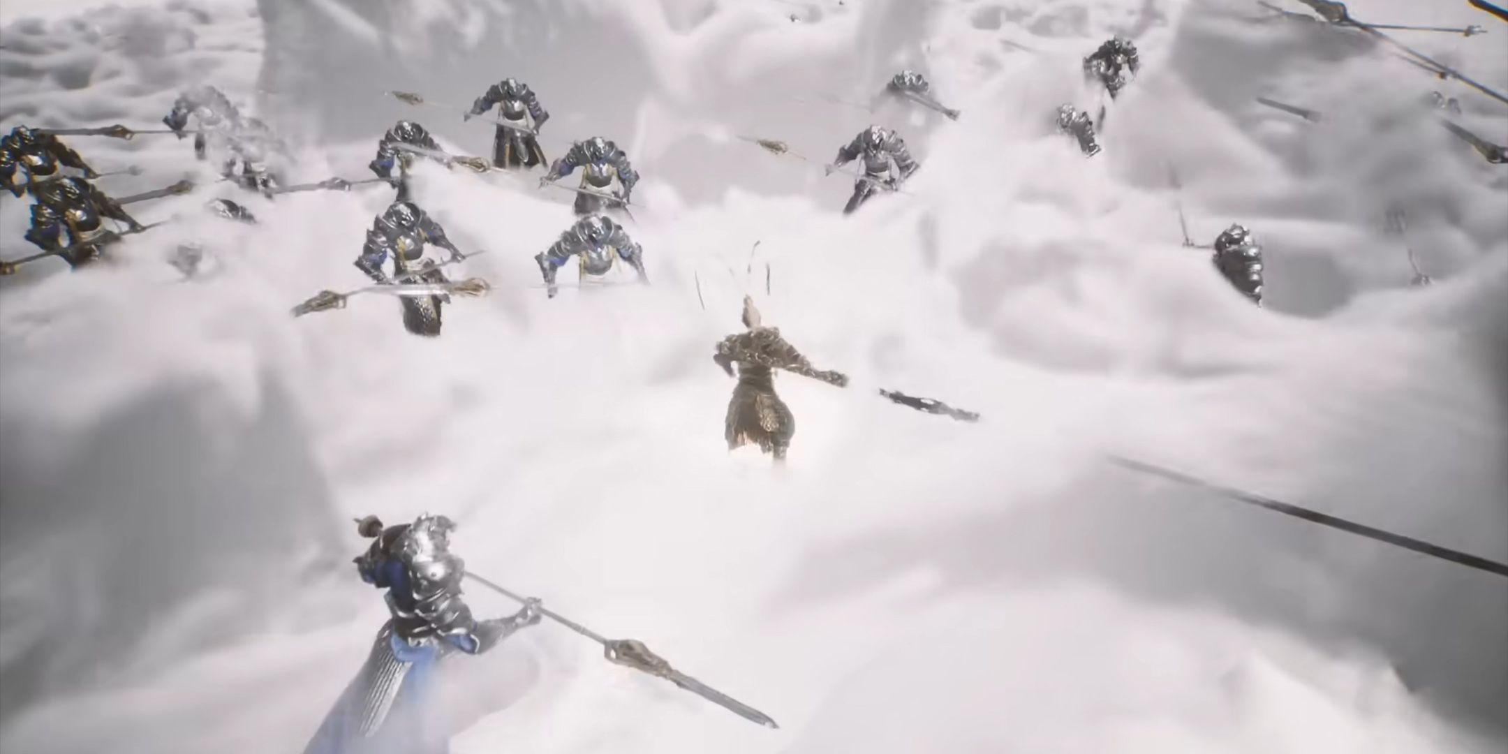 Una batalla celestial entre las nubes que se muestra en un tráiler de juego de Black Myth Wukong.