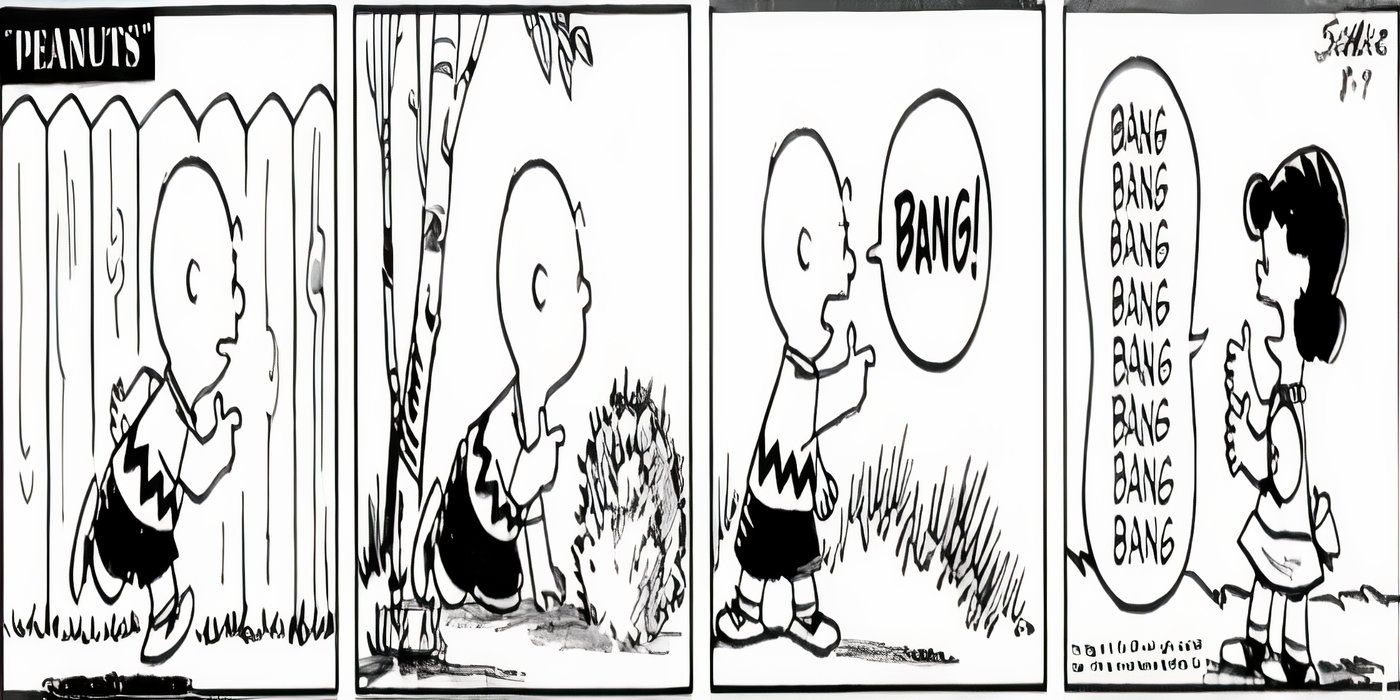 Charlie Brown and Lucy play a pretend game.