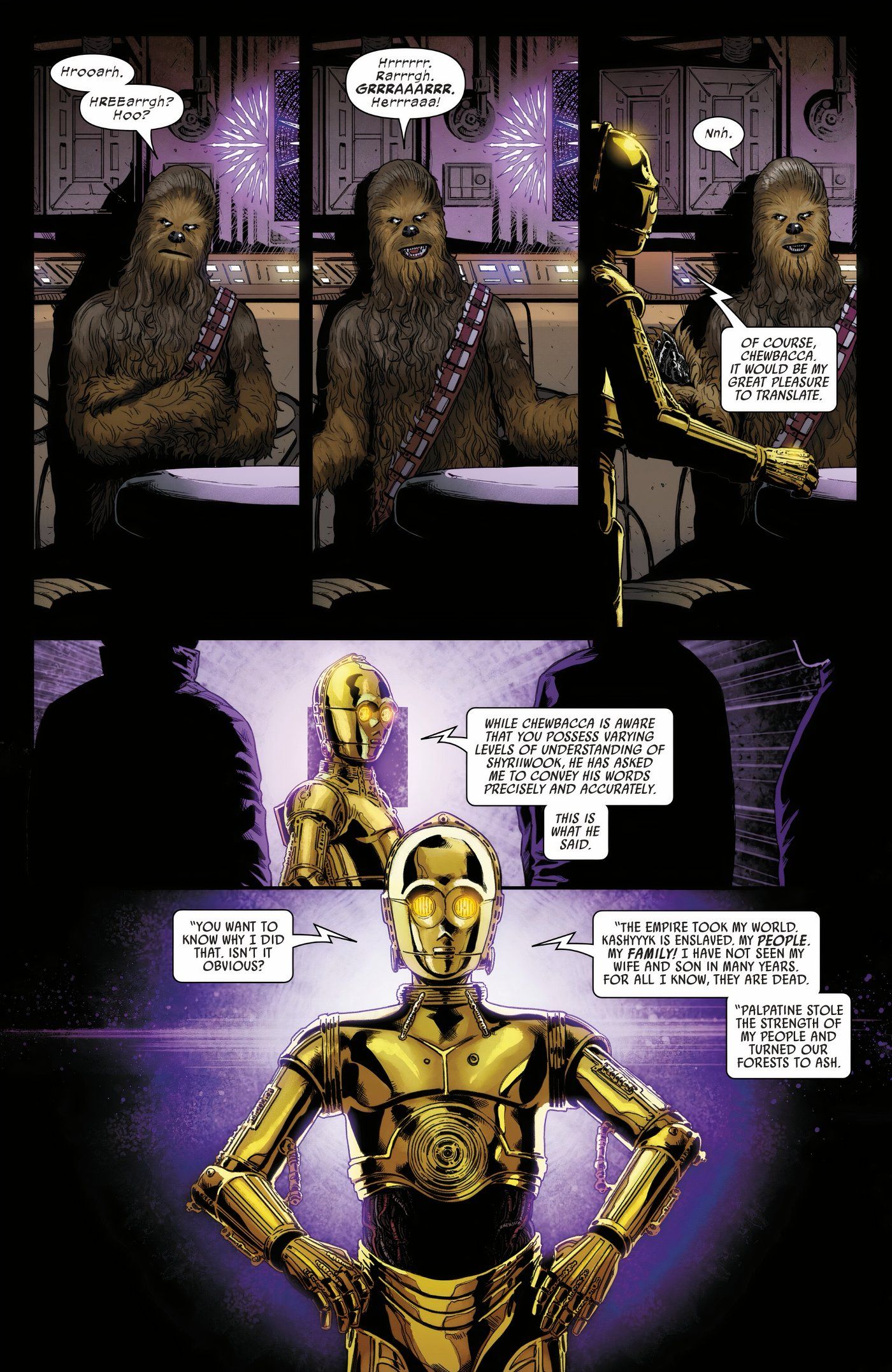 Chewbacca se defende em Star Wars #50