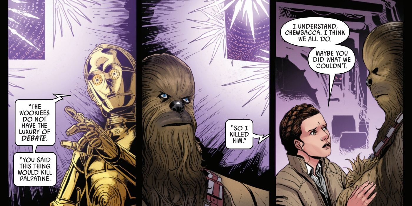 Chewbacca intenta matar a Palpatine en Star Wars #50