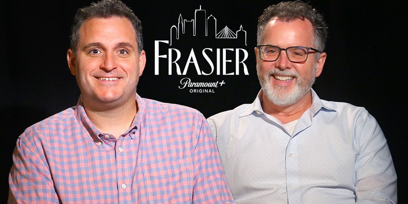 Chris Harris & Joe Cristalli smiling during Frasier season 2 interview