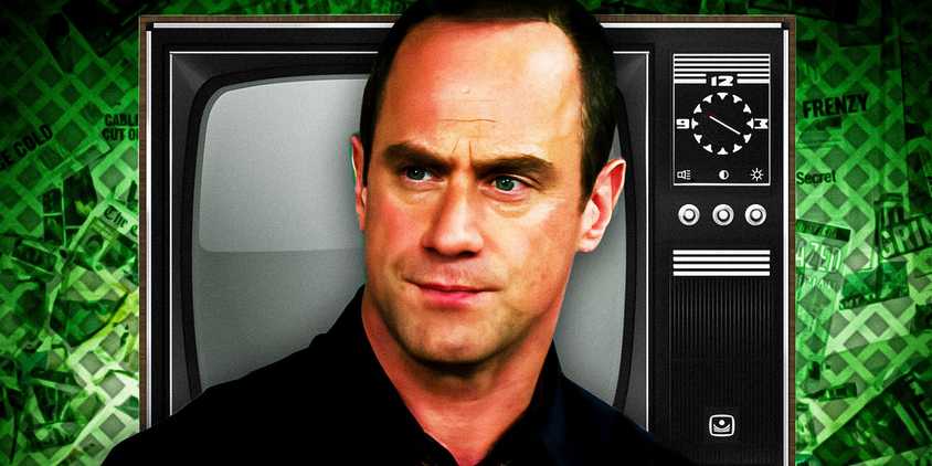 Custom image of Christopher Meloni from SVU standing in front of an old-time TV set