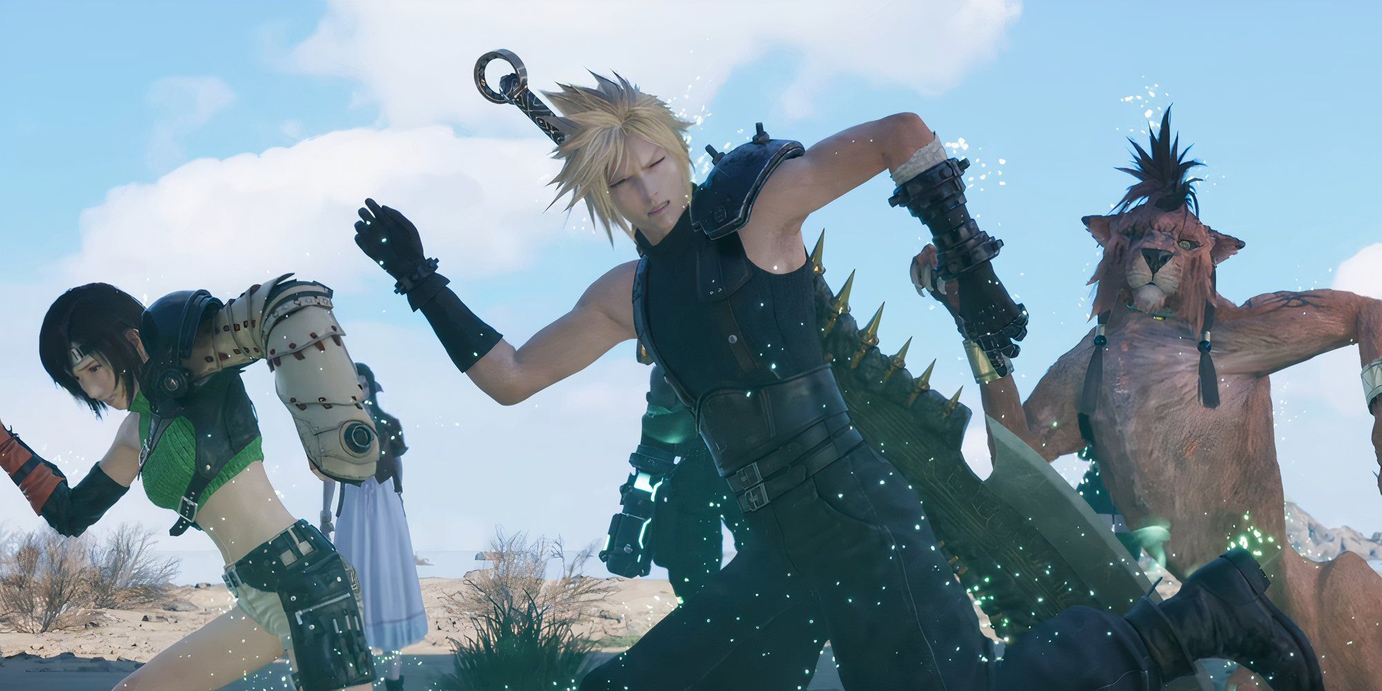 Cloud Strife, Red XIII Nanaki and Yuffie forced to play the Cactur game in Final Fantasy 7 Rebirth FF7