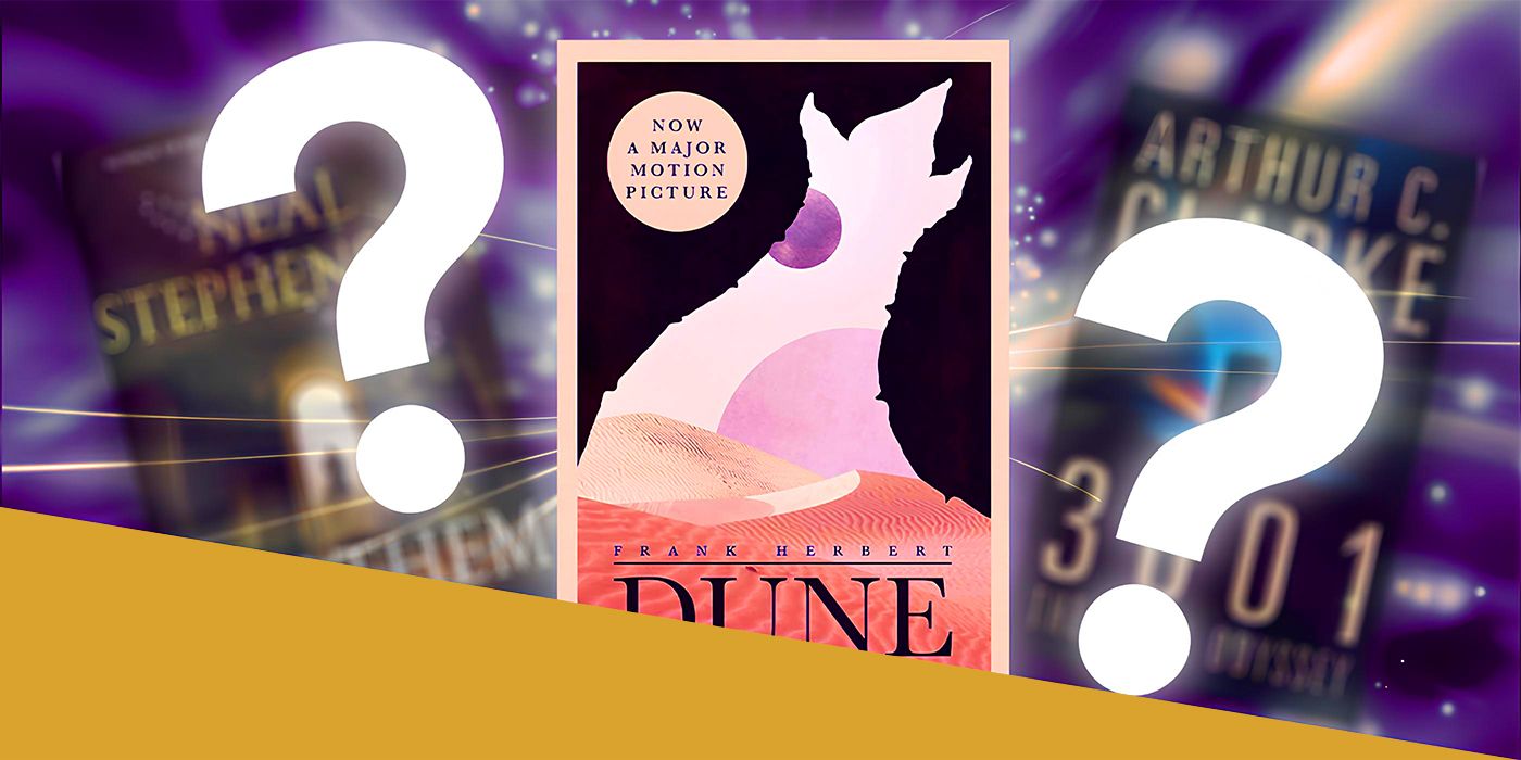 Collage of the Dune Book Cover Next to Other Sci Fi Novels