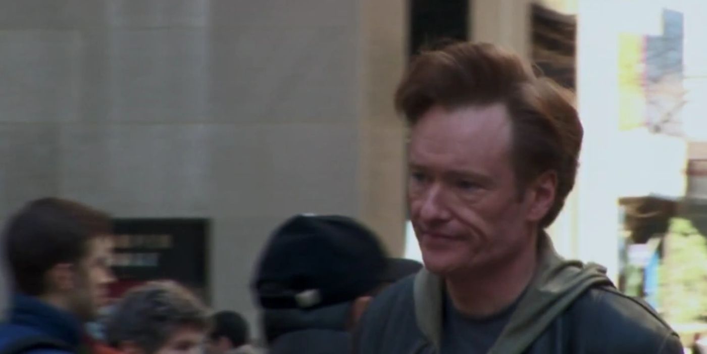 Conan O'Brien's cameo walking through New York City in season 2 of The Office