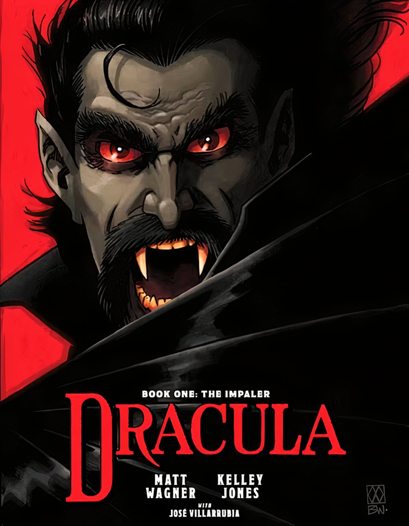 La portada del libro Drácula Uno El Empalador presenta a un Drácula de aspecto clásico con su capa que oscurece su rostro.