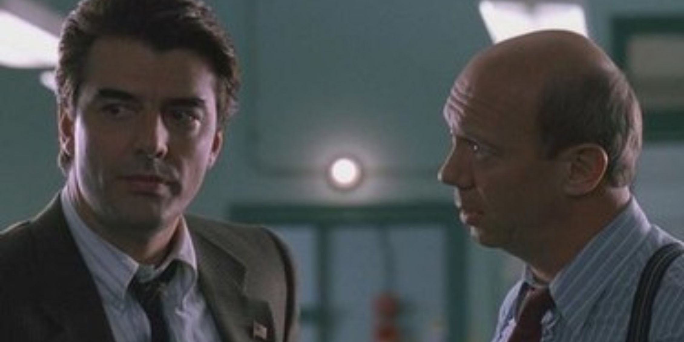 Cragen confronting Logan about something on Law & Order