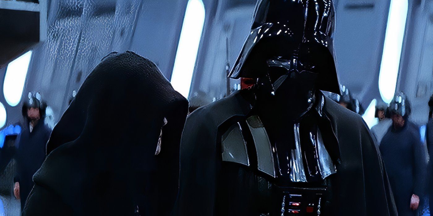 Darth Vader ao lado do Imperador Palpatine. 