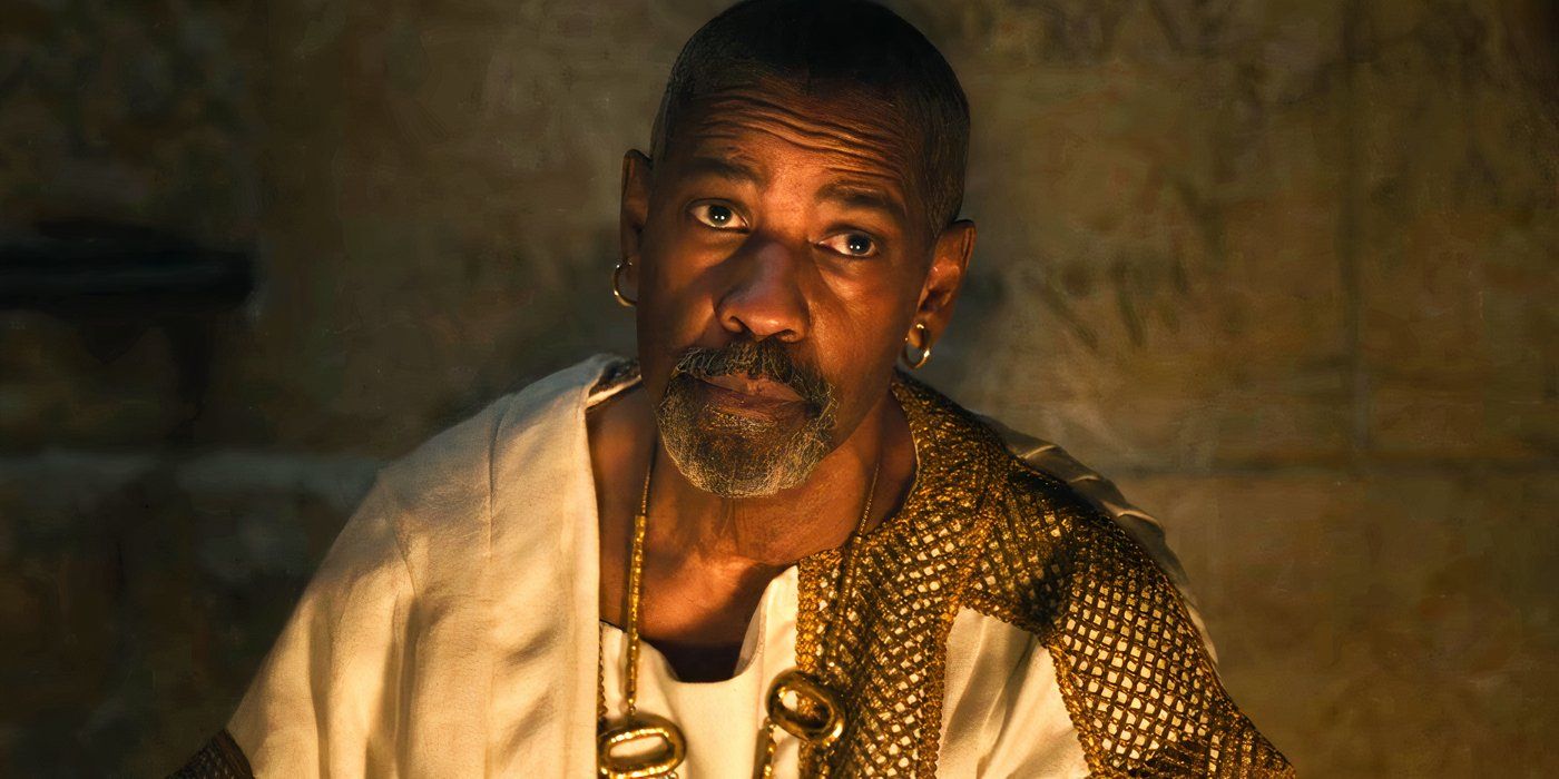 Denzel Washington as Macrinus in Gladiator 2