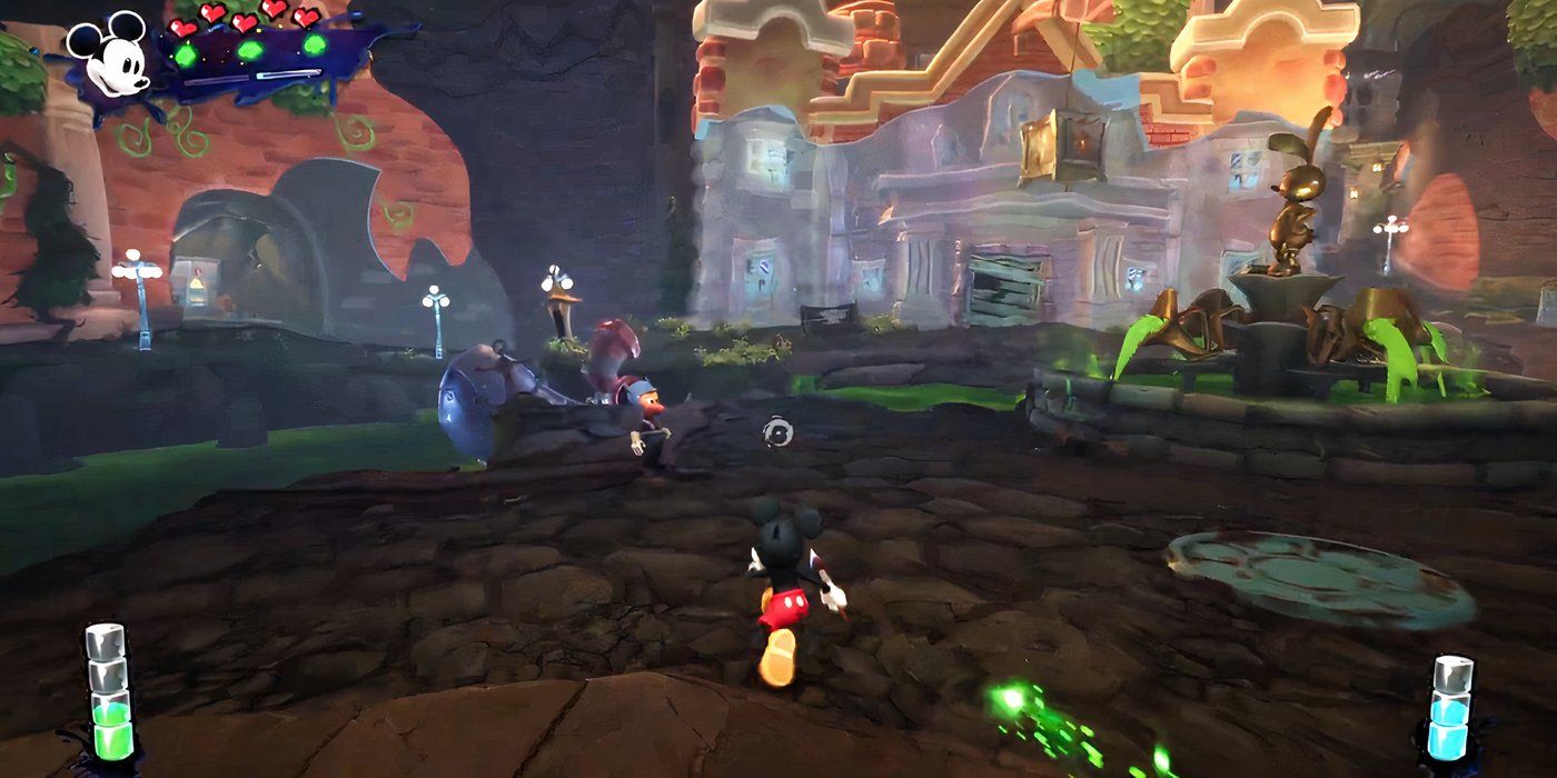 Mickey se topa con el Gremlin de Prescott en Easttown en Epic Mickey de Disney