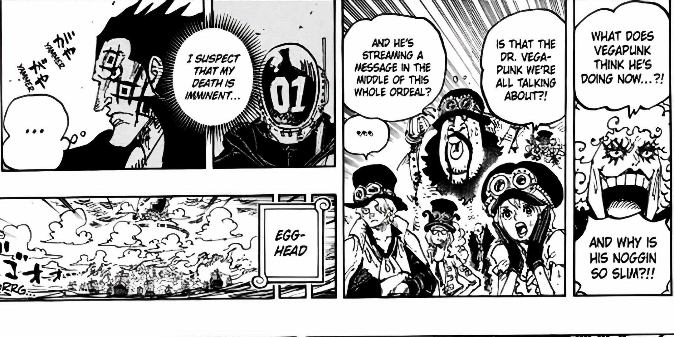 cameo do dragão e dos revolucionários durante a mensagem do vegapunk em one piece