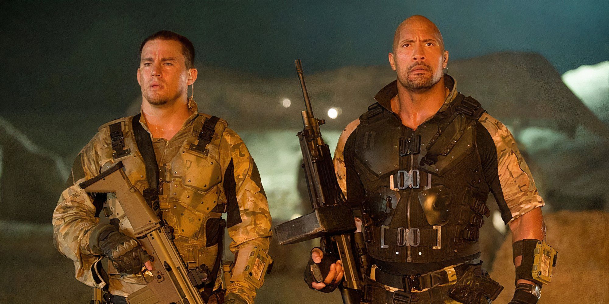 Duke (Channing Tatum) y Roadblock (Dwayne Johnson) en GI Joe Retaliation