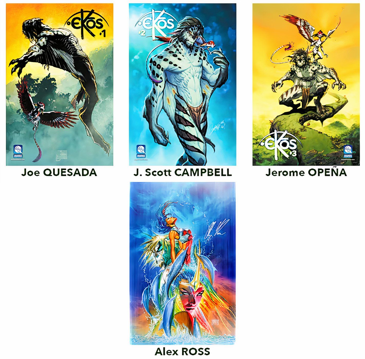 Ekos covers, including work by Joe Quesada and Alex Ross