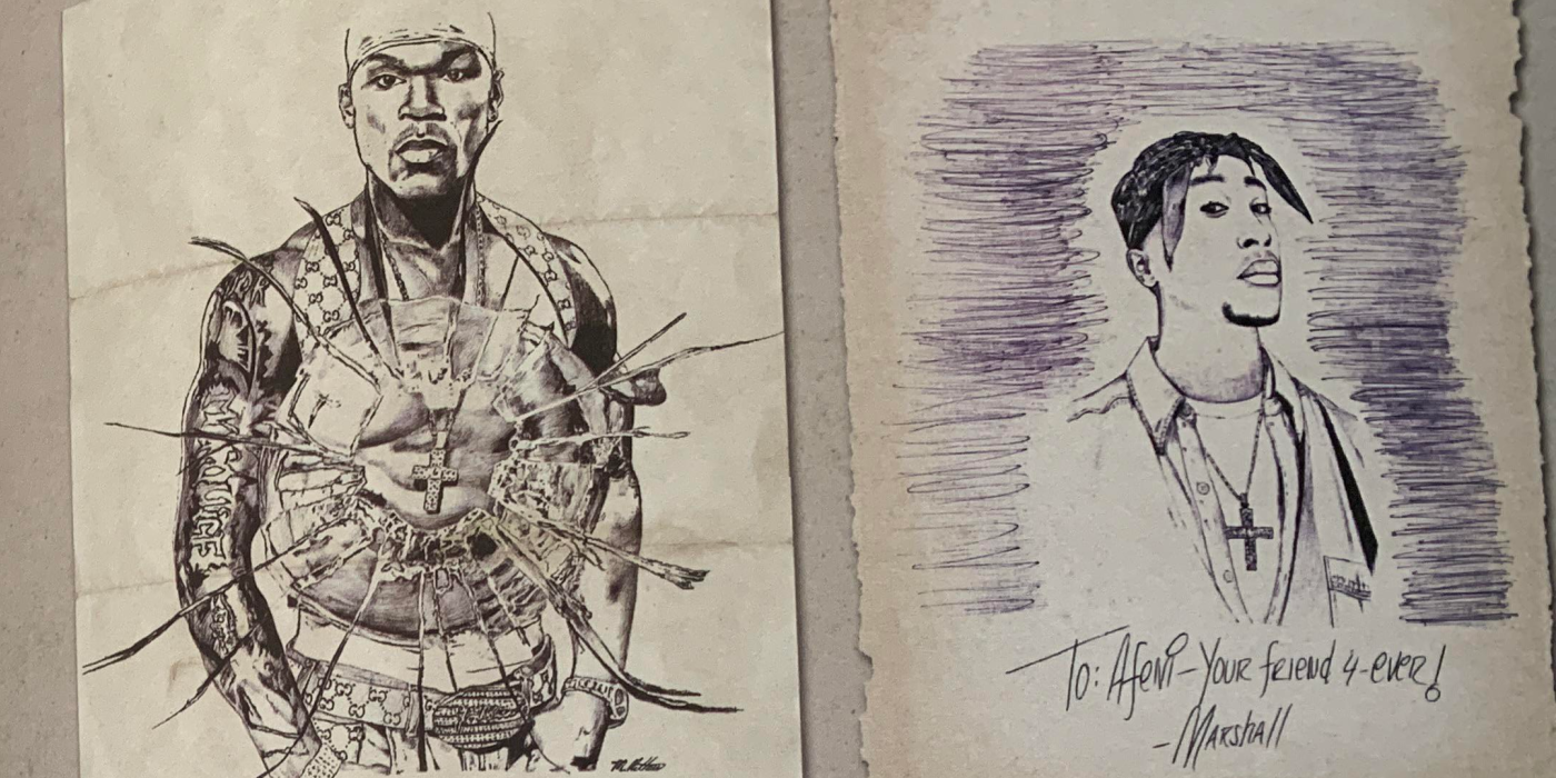 Eminem's Drawings of Tupac Shakur and 50 Cent