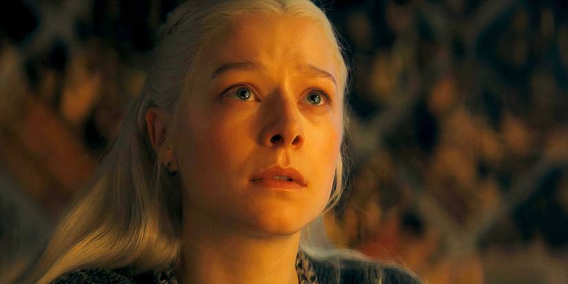 A closeup of Emma D'Arcy as Rhaenyra Targaryen in House of the Dragon season 2