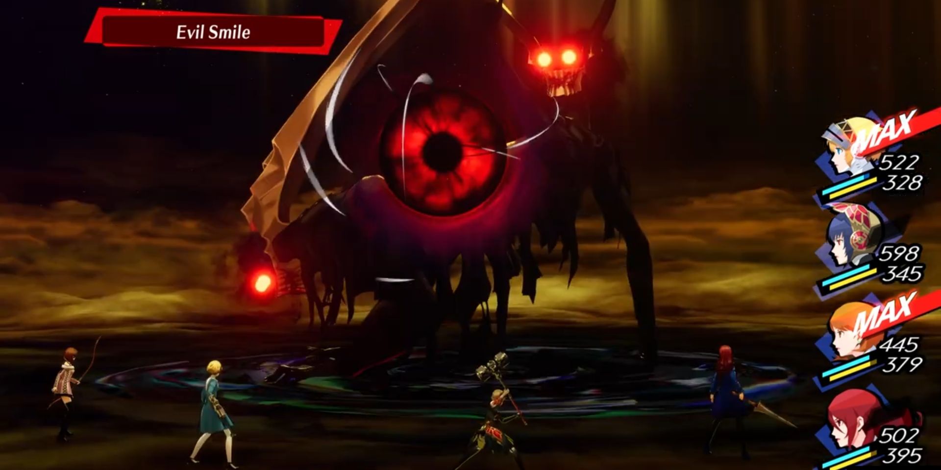 Erebus uses its Evil Smile skill in Persona 3 Reload: Episode Aigis DLC