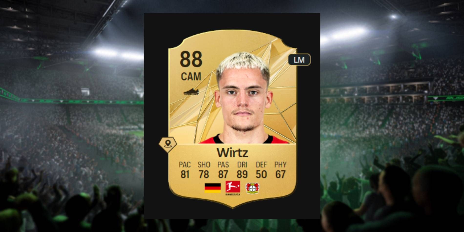 EA Sports FC 25 Florian Wirtz jogador da primeira divisão alemã do Leverkusen