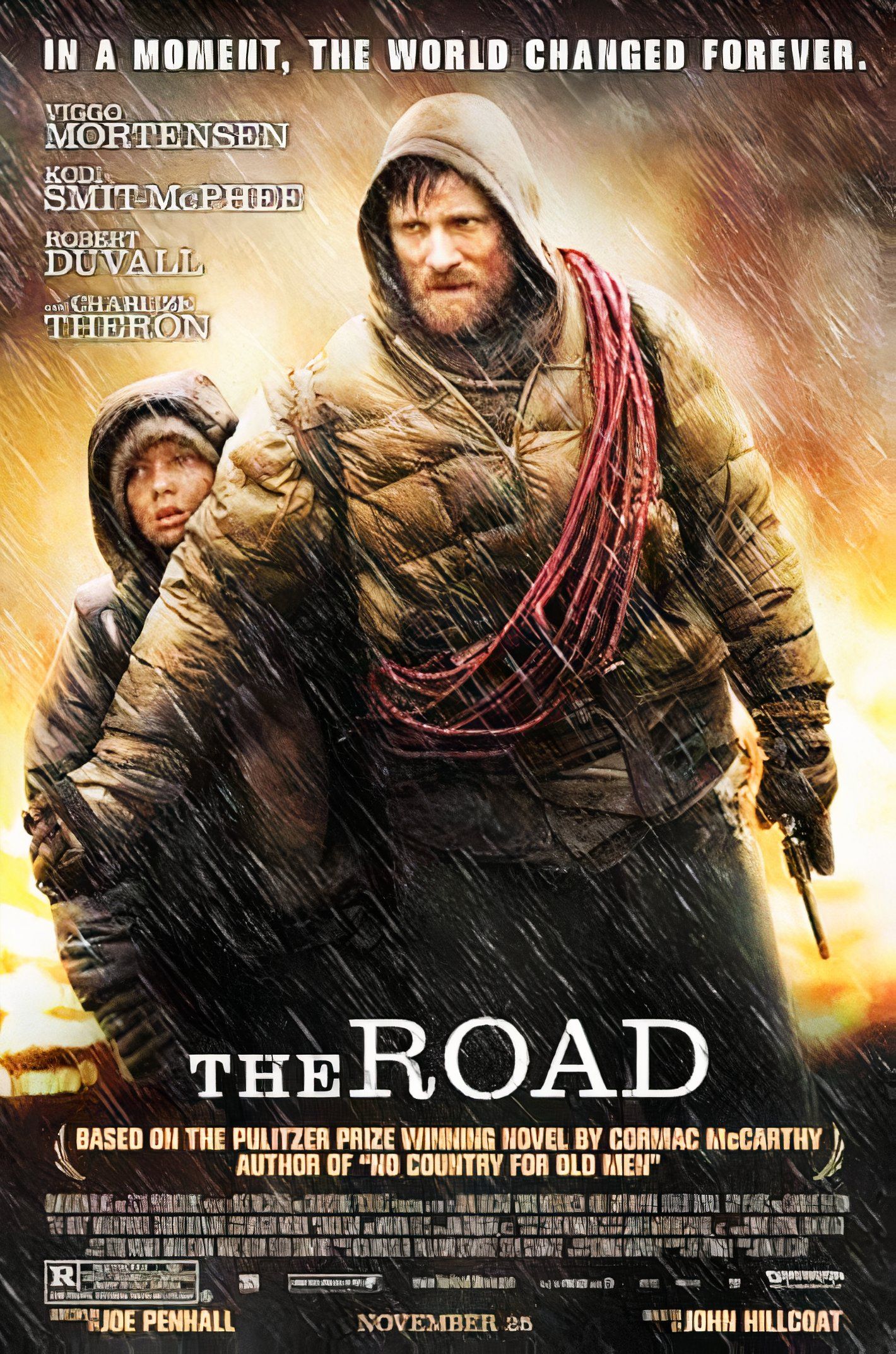 Cartaz do filme para a adaptação de 2009 de The Road, de Cormac McCarthy