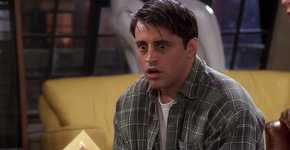 matt le blanc as joey in friends looking shocked.
