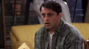 matt le blanc as joey in friends looking shocked.