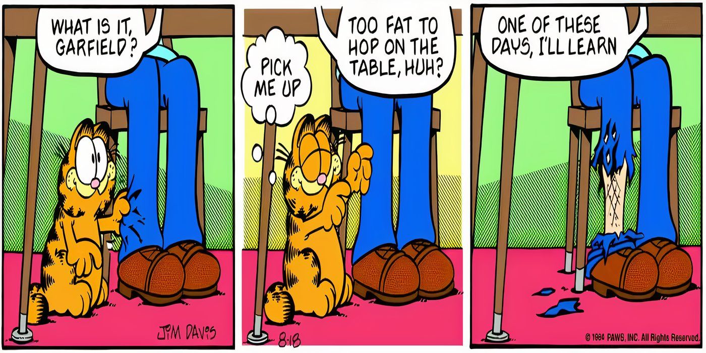 Garfield fa a pezzi la gamba di Jon perché lo ha chiamato grasso.