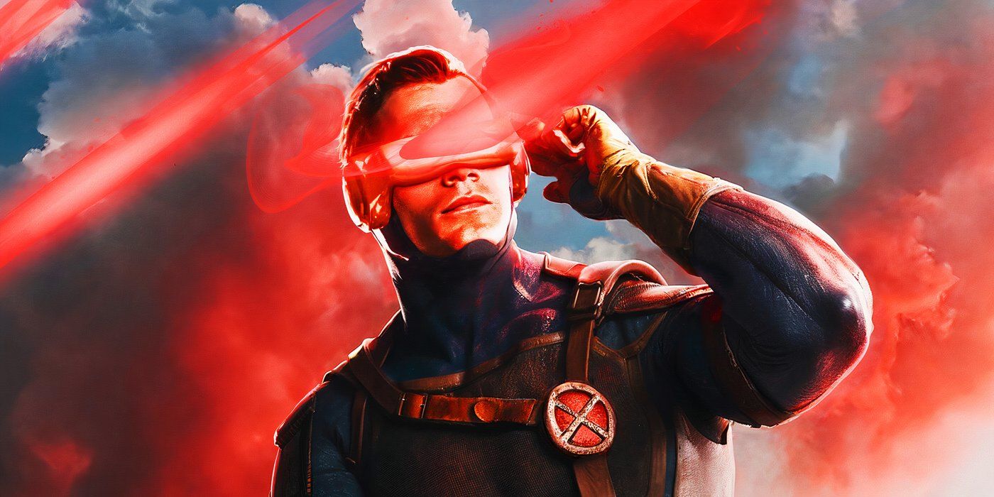 Henry Cavill as Cyclops shooting his laser in MCU fan art