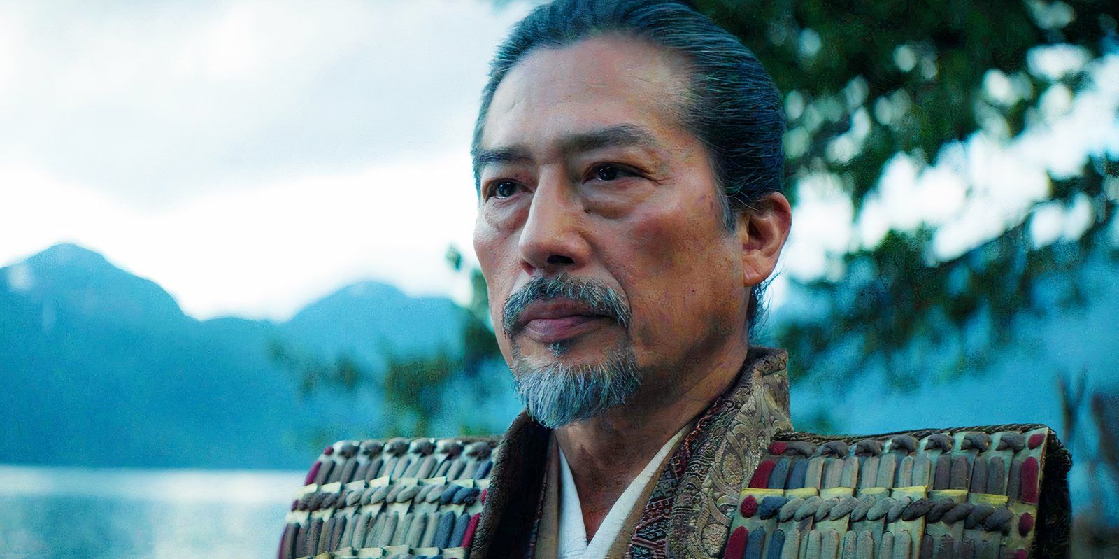 Hiroyuki Sanada standing next to a lake as Lord Toranaga in Shogun season 1 episode 10