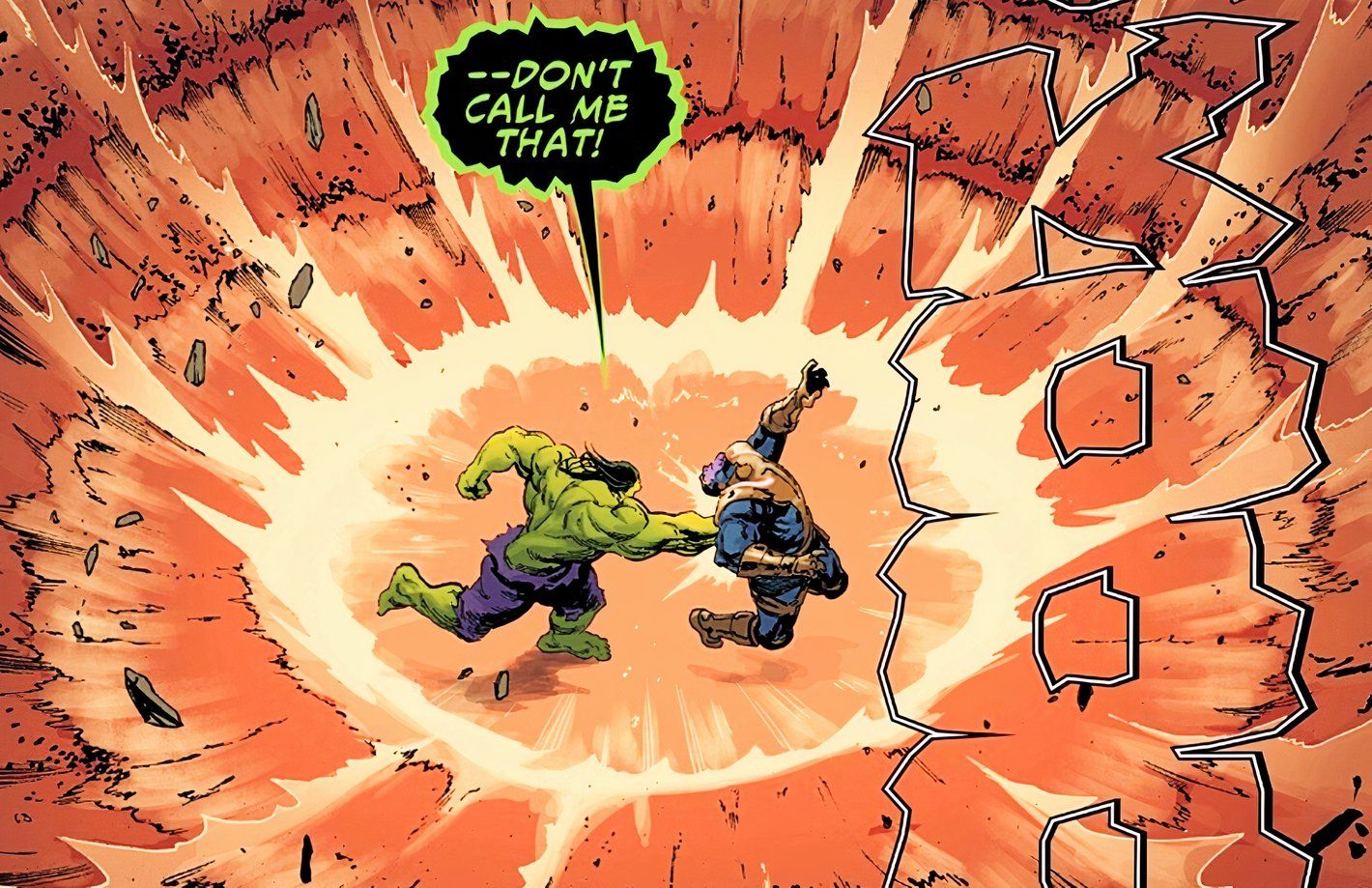 Hulk Annual #1, Hulk Punches Thanos in the Back and Demands Not to Be Called Penny