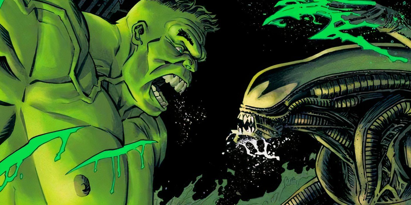 Hulk fights Xenomorph from Alien one by one.