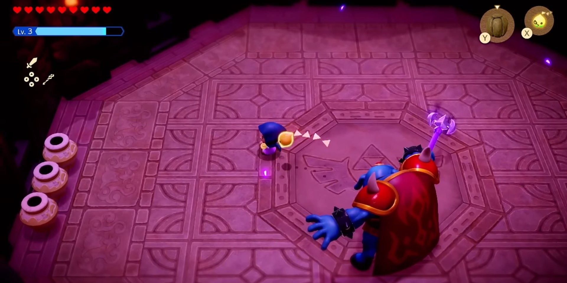 Zelda y Ganon en la fase 1 de su ataque en el Espejo de la Sabiduría