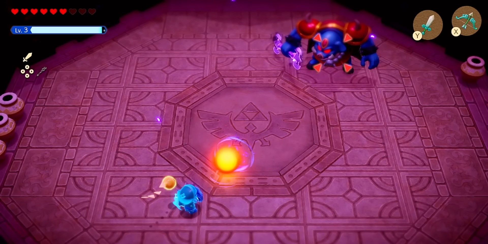 Ganon firing a powerball at Zelda in Echoes of Wisdom