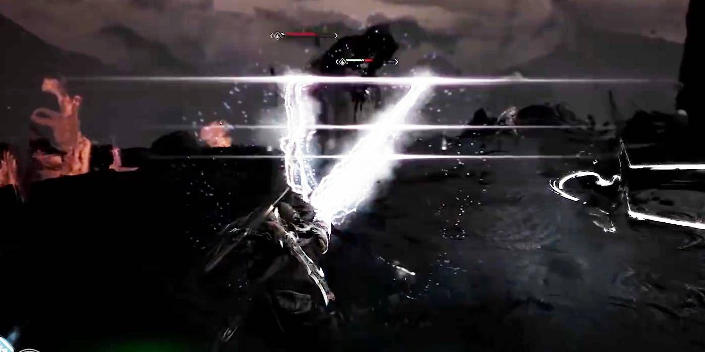 God of War Kratos uses the Shattered Gauntlet of Ages to slow time and fire homing projectiles.