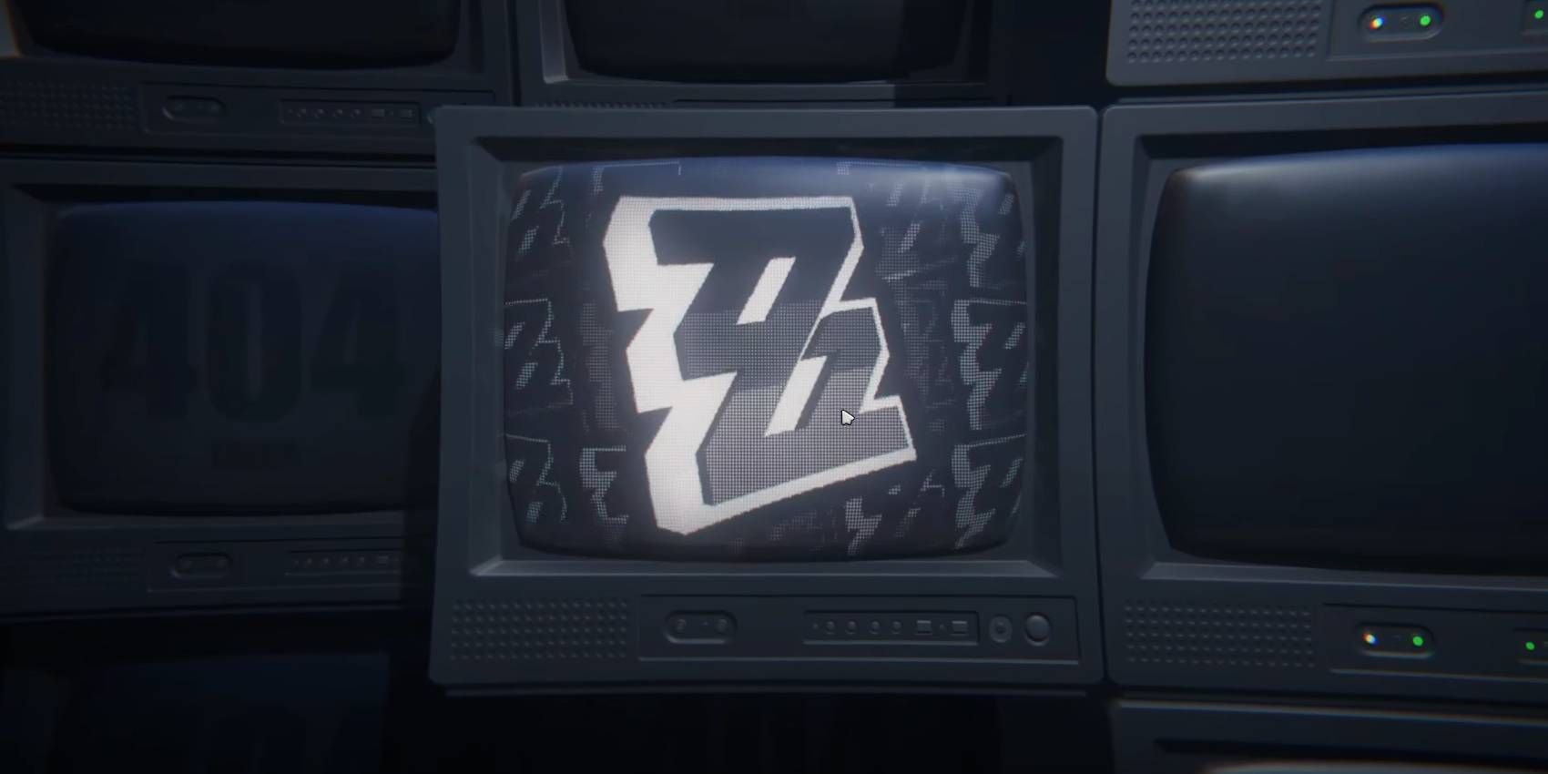 Logotipo de Zenless Zone Zero en la pantalla hueca del televisor antes de cargar un rompecabezas