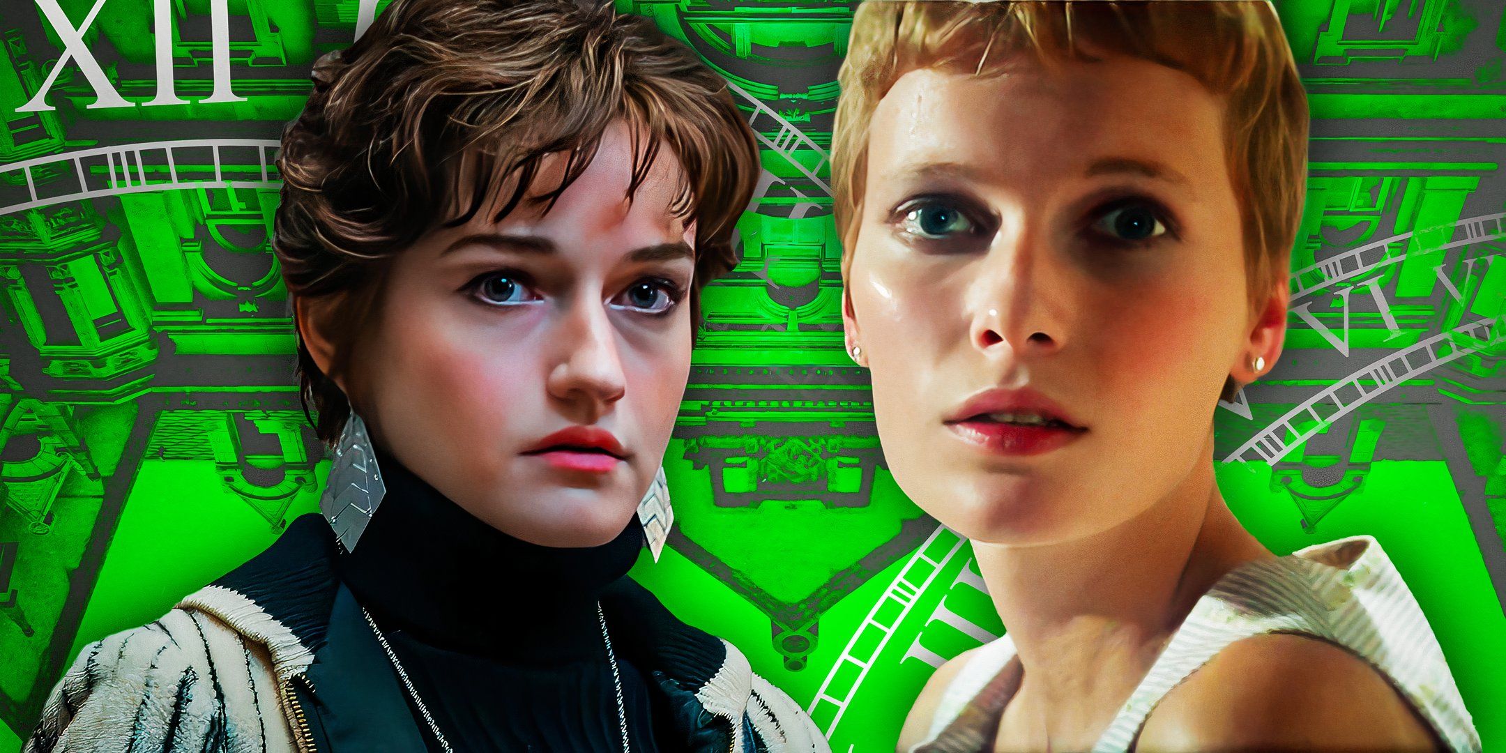 Julia Garner as Terry in Apartment 7A and Mia Farrow as Rosemary in Rosemary's Baby