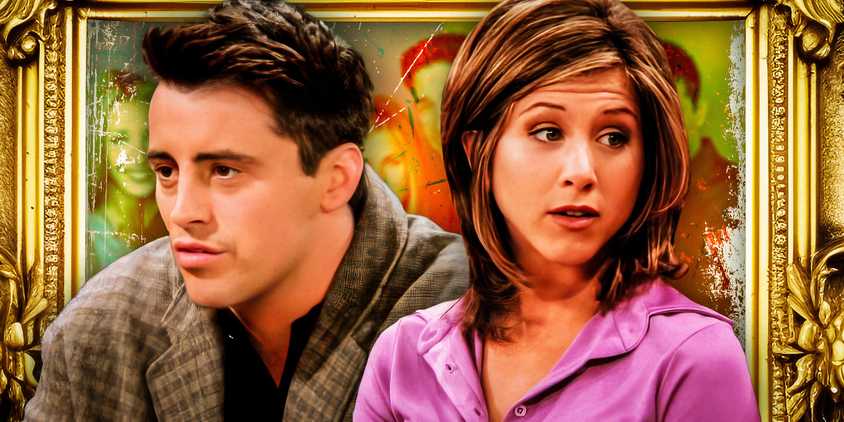 edited image featuring matt le blanc as joey and jennifer anniston as rachel in friends.