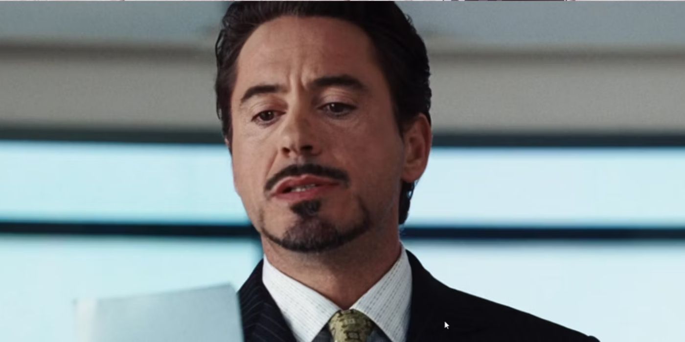 Tony Stark about to announce he is Iron Man to the world in Iron Man