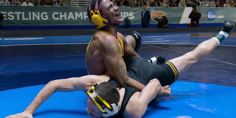 Jharrel Jerome takes down a wrestling opponent in Unstoppable