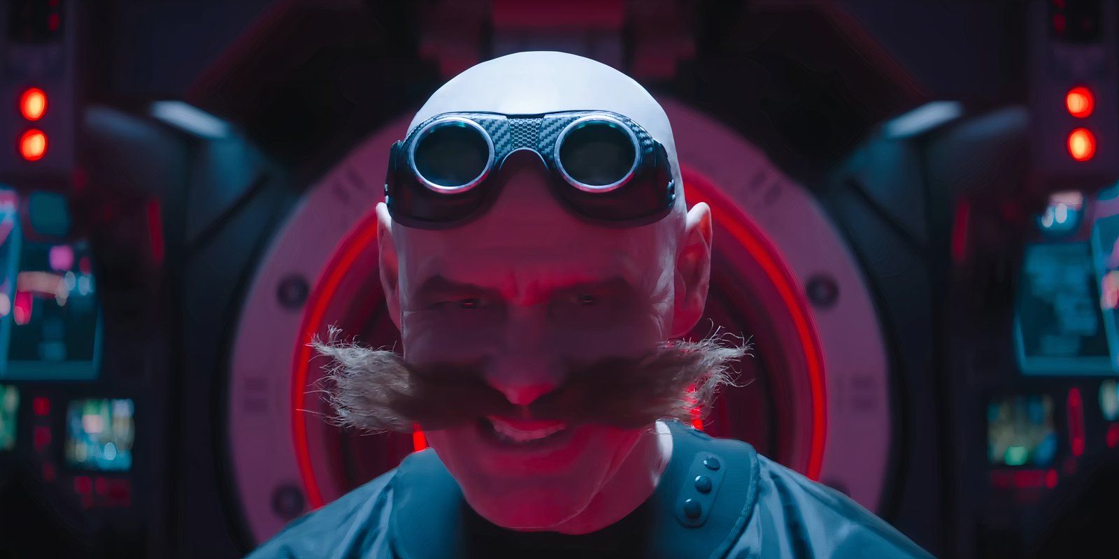 Jim Carrey sorrindo como Dr. Robotnik no trailer do Sonic 3