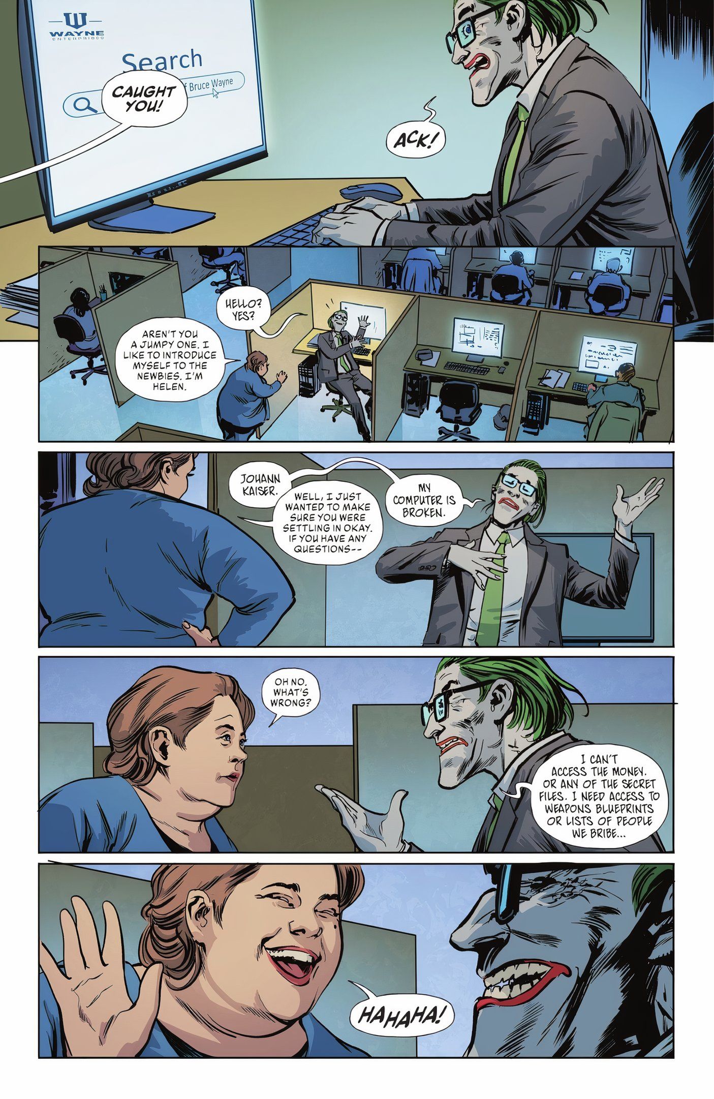 Joker Working At Wayne Enterprises As Johann Kaiser