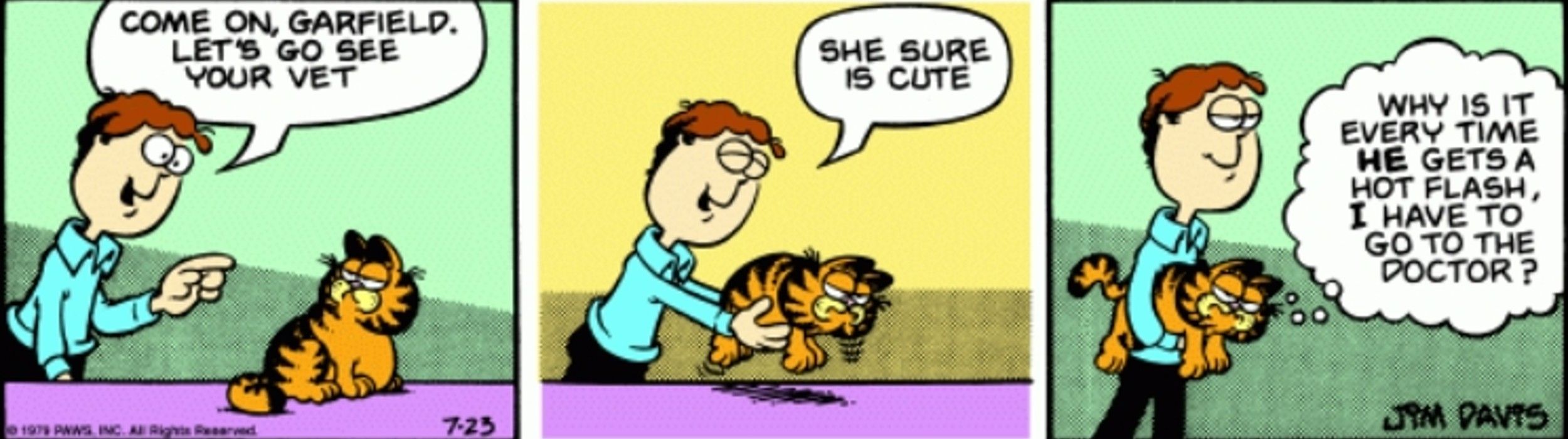 Jon takes Garfield to the vet because he wants to see Liz