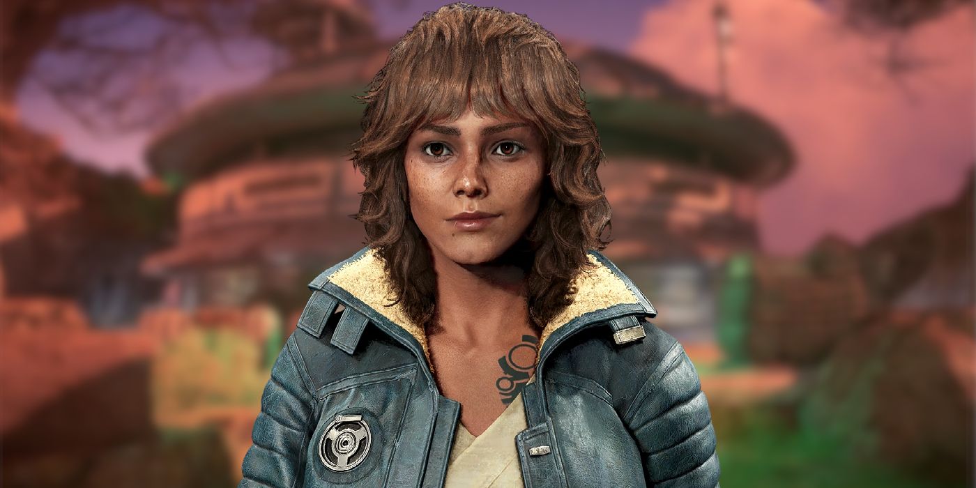 Kay Vess with the Pyke Territory in toshara from Star Wars Outlaws in the background