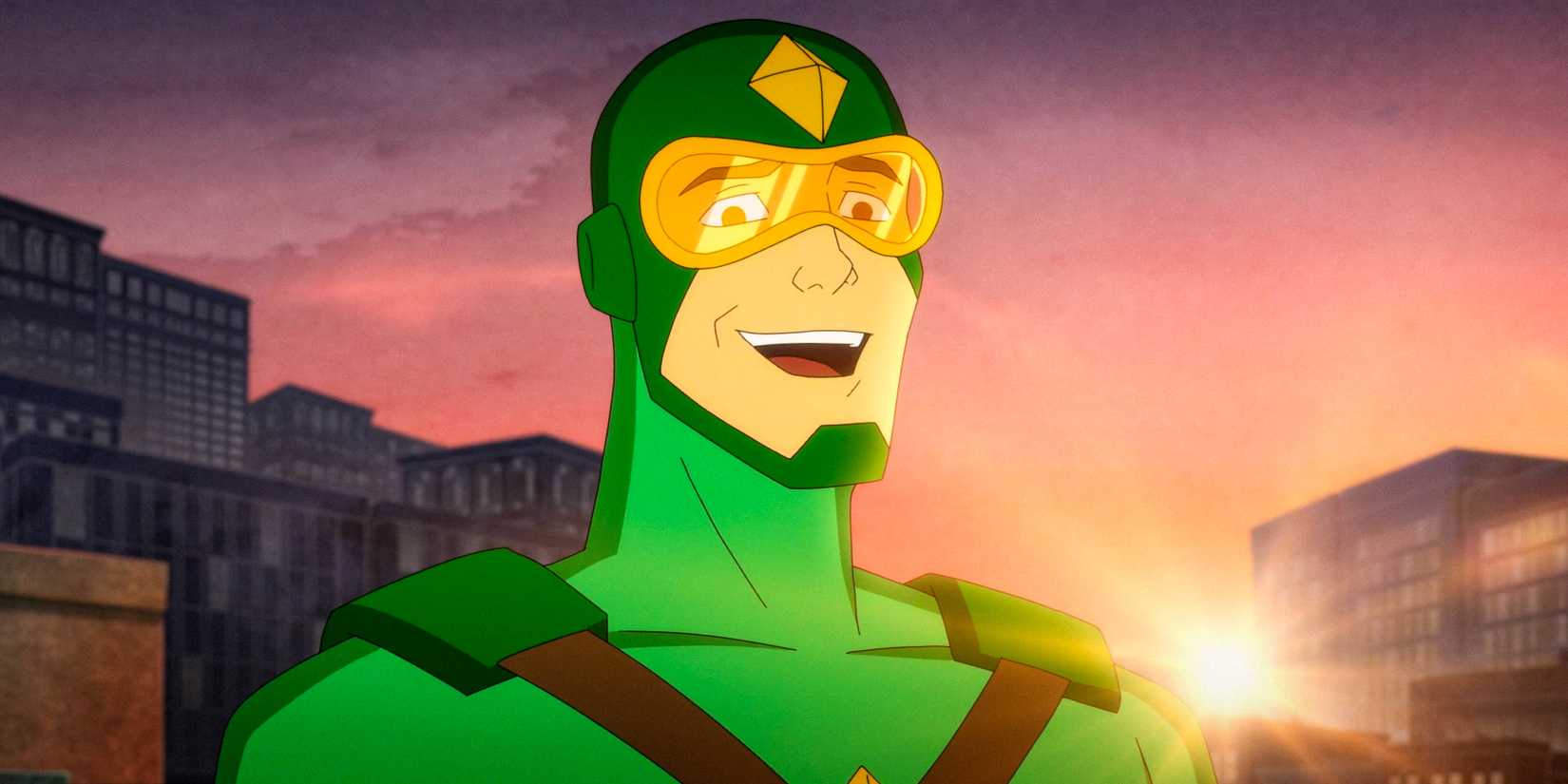 Kite Man sorridente in Kite Man: Hell Yeah! Season 1 Episode 10